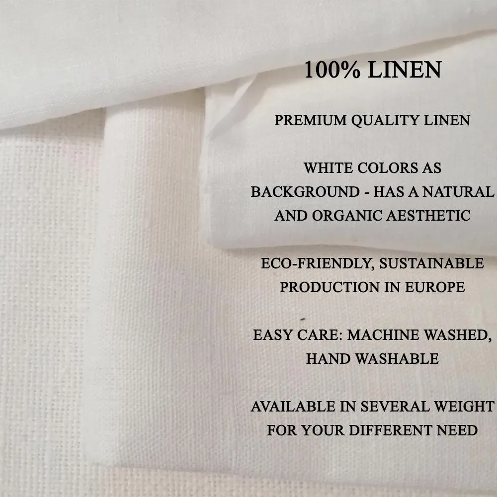 100% linen fabric Ranunculus print - Buttercup beige yellow 2445