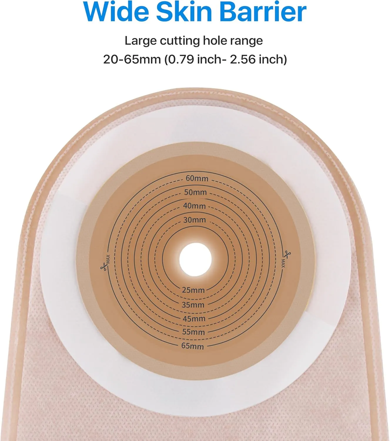 100 PCS Colostomy Bags, 15mm-65mm Ostomy Supplies, One-Piece Ostomy Bays for Lleostomy Stoma Care, Cut-to-Fit.