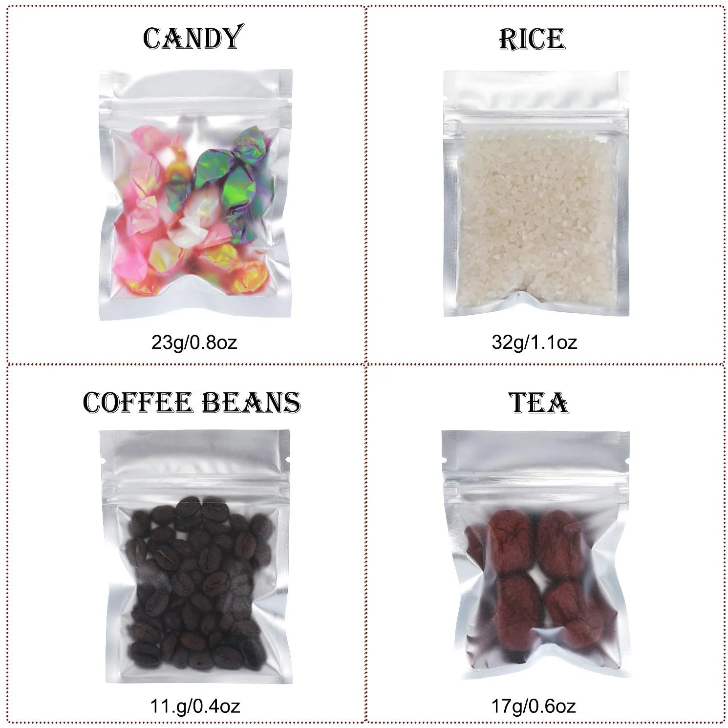 100 Pieces Resealable Smell Proof Bags Foil Pouch Bag Flat Ziplock Bag for Party Favor Food Storage (Black, 3 x 4 Inches)