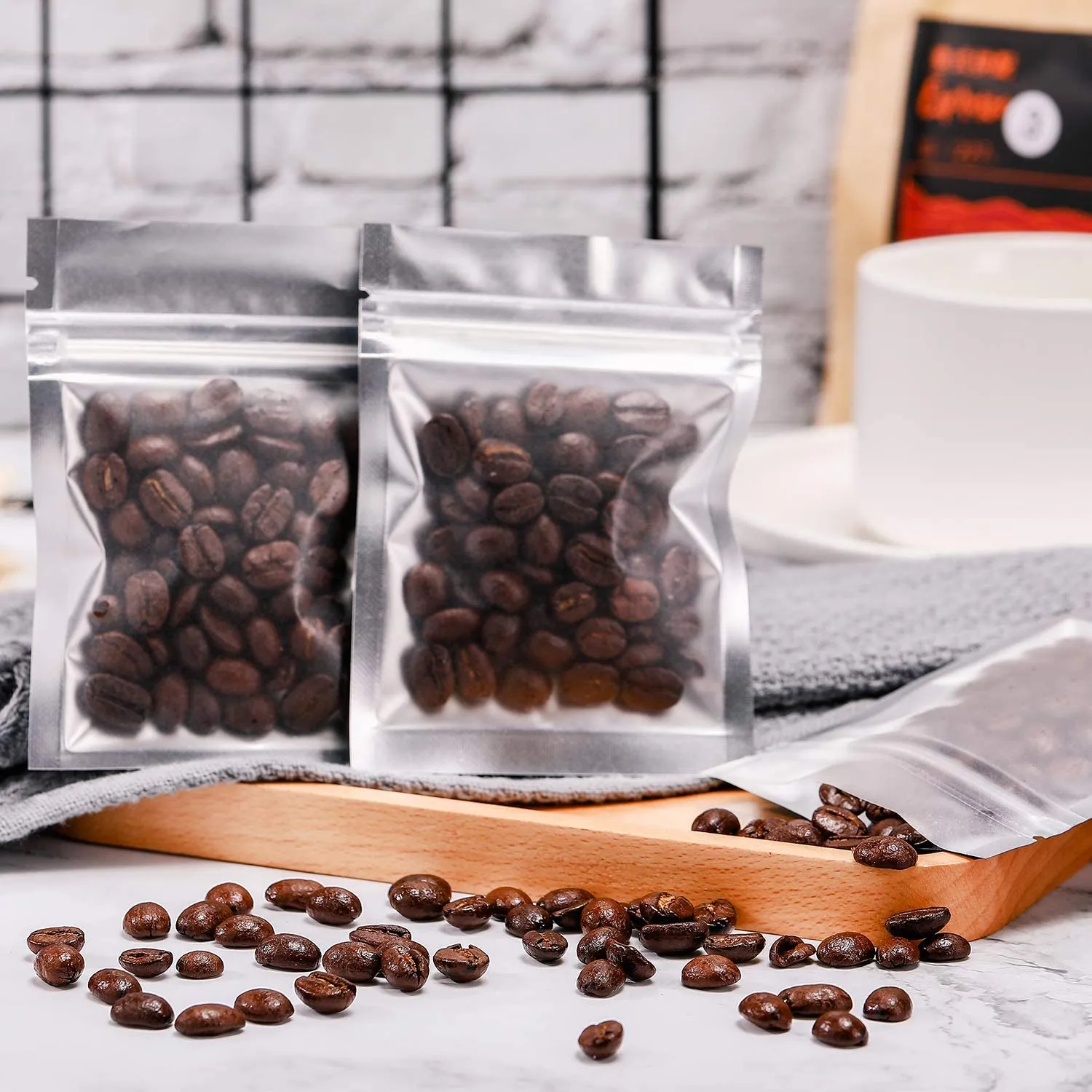 100 Pieces Resealable Smell Proof Bags Foil Pouch Bag Flat Ziplock Bag for Party Favor Food Storage (Black, 3 x 4 Inches)