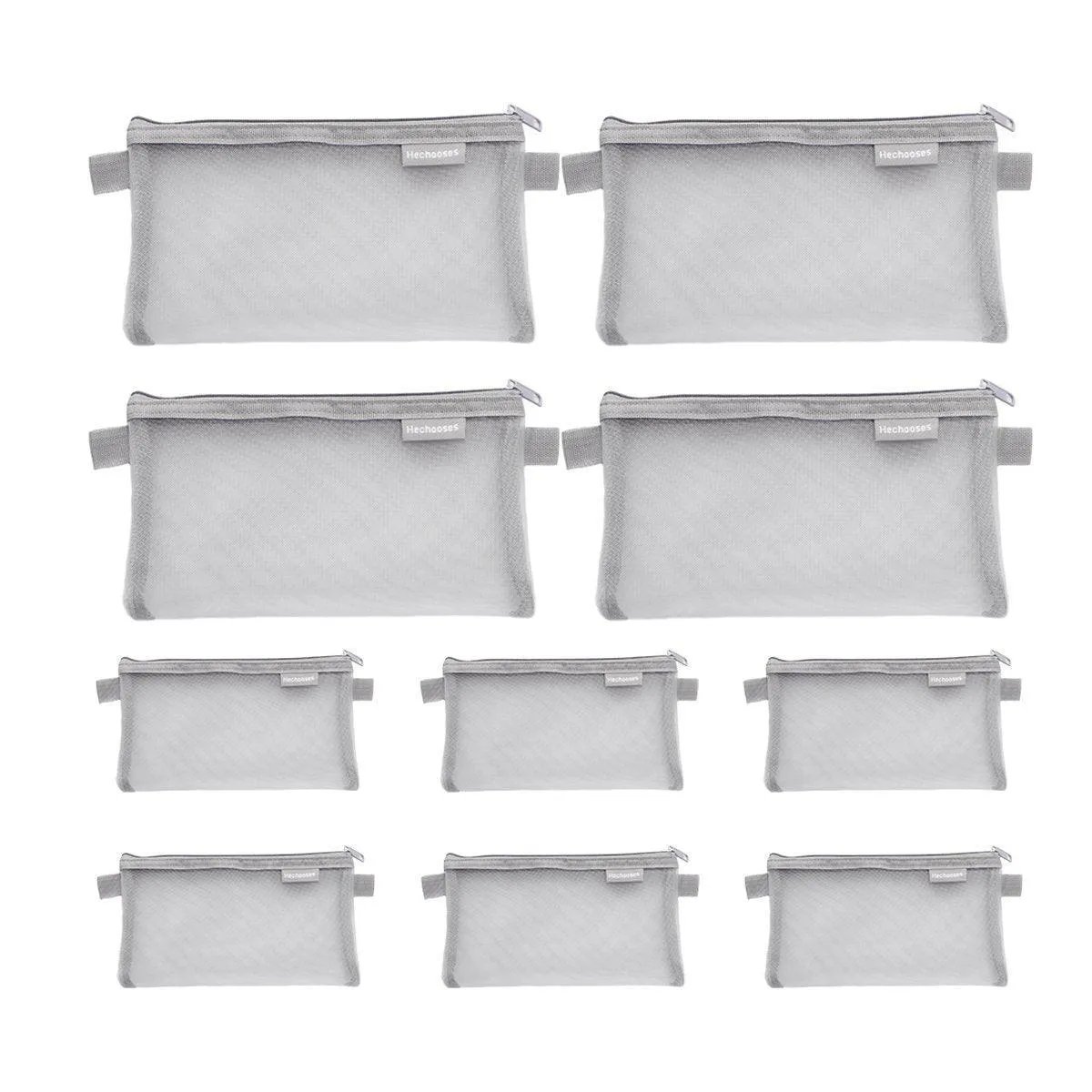 10PCS Clear Mesh Pencil Case Pen Cosmetic Makeup Storage Bag Organizer Pouch
