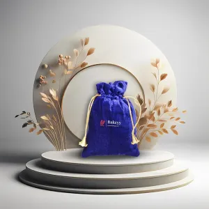 10x14 cm  | Velvet Drawstring Potli Bag | Blue Colour |  Pack of 10 | Luxurious Gift & Storage Pouch |