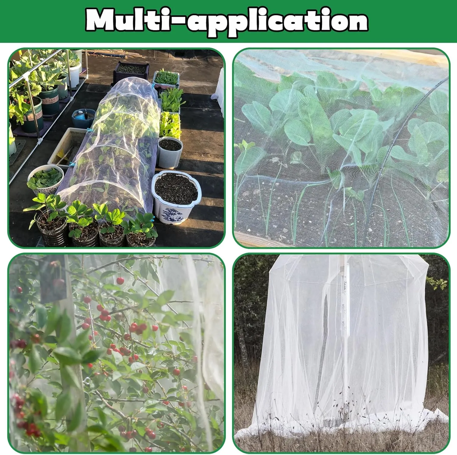 10x50FT Mosquito Netting,Garden Mesh Ultra Fine Plant Netting Barrier for Garden Protection,Mosquito Mesh Screen for Protect Vegetables Fruits from Birds Bugs