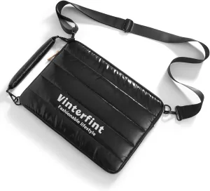 13 inch Laptop Sleeve Puffy Shoulder Bag for 13" Macbook Air M3/M2-2018, MacBook Pro 13, 13.4" XPS 13, 13" Latitude 5350/7320/7350, 13" ThinkPad X13/L13 Gen 5, 13.8" Surface Laptop, Black