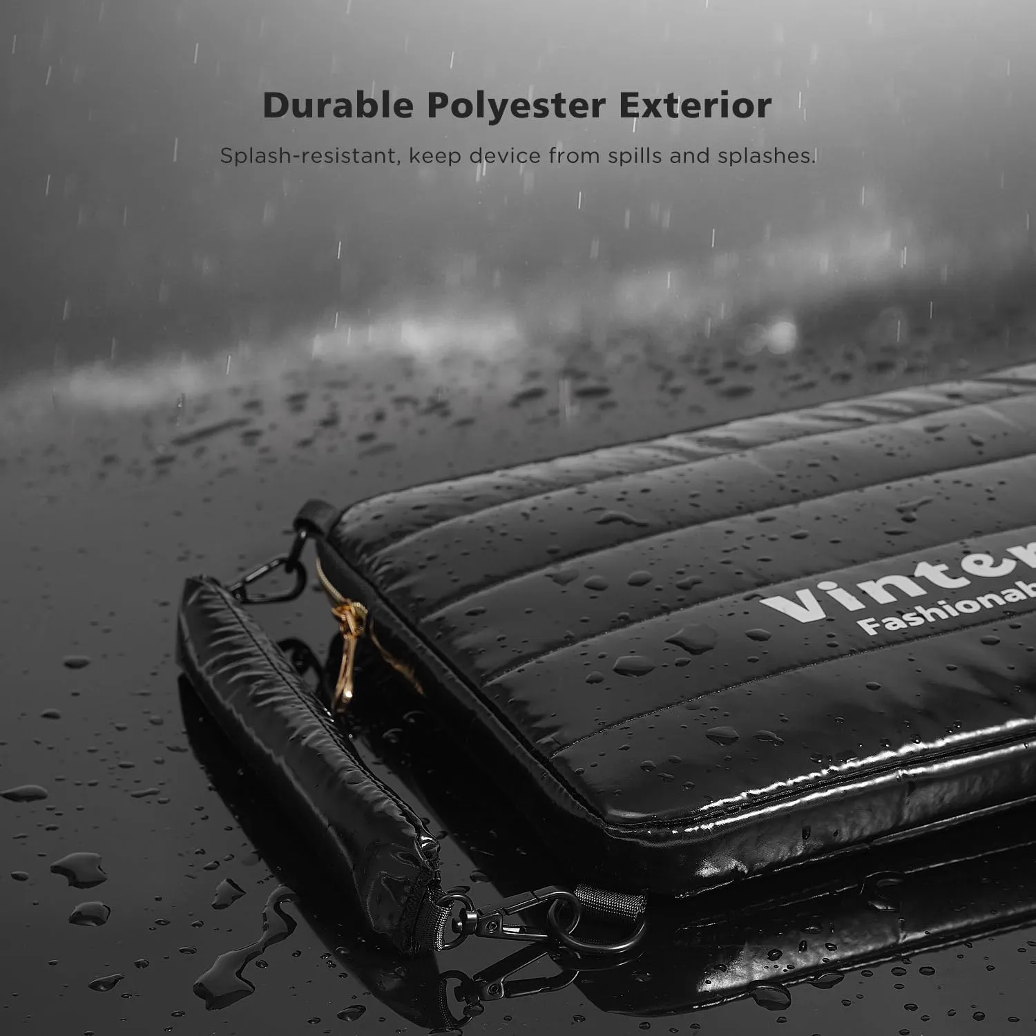 13 inch Laptop Sleeve Puffy Shoulder Bag for 13" Macbook Air M3/M2-2018, MacBook Pro 13, 13.4" XPS 13, 13" Latitude 5350/7320/7350, 13" ThinkPad X13/L13 Gen 5, 13.8" Surface Laptop, Black
