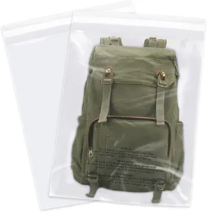 14" x 20" (1000 Count) Self Seal Clear Poly Bags with Suffocation Warning for Packaging, Shipping, Clothing, Shirts & FBA - Resealable Adhesive