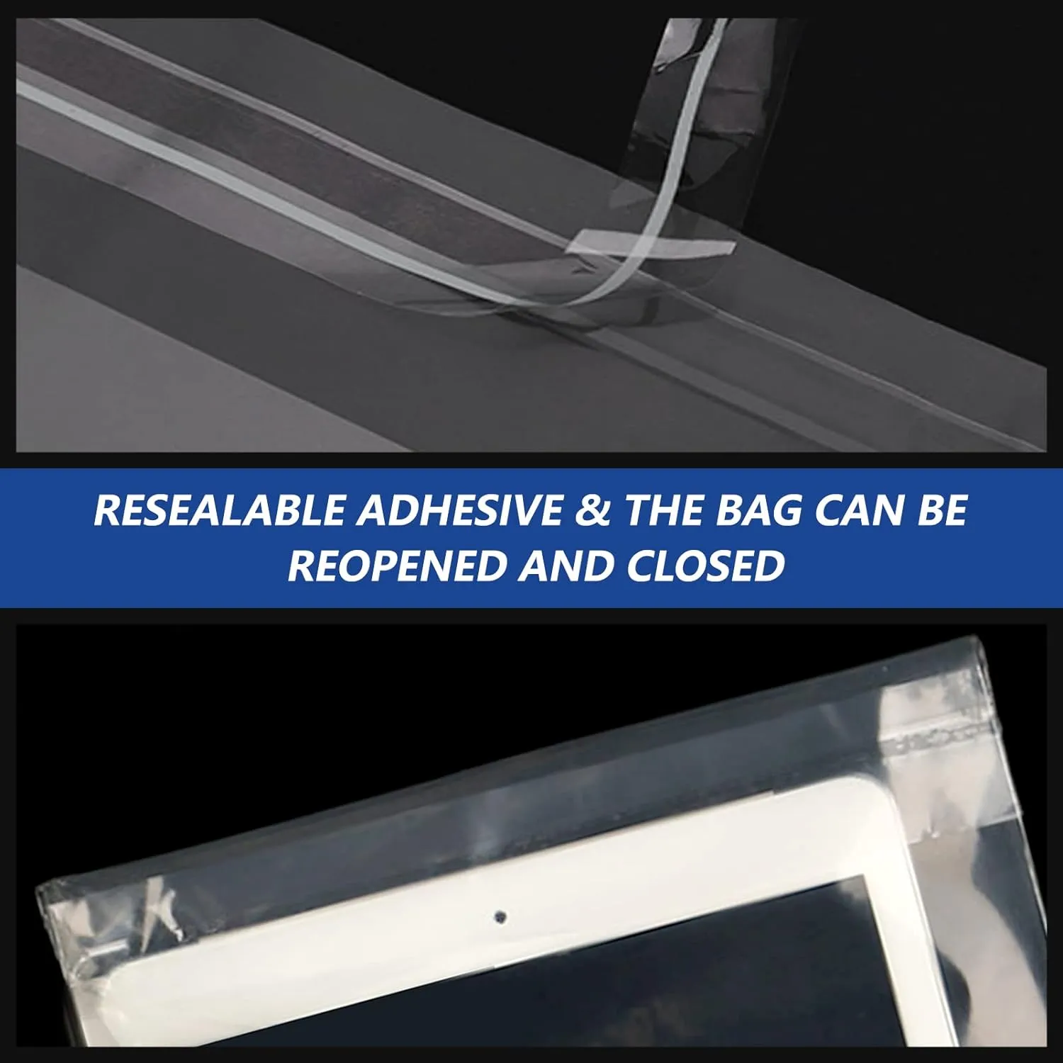 14" x 20" (1000 Count) Self Seal Clear Poly Bags with Suffocation Warning for Packaging, Shipping, Clothing, Shirts & FBA - Resealable Adhesive