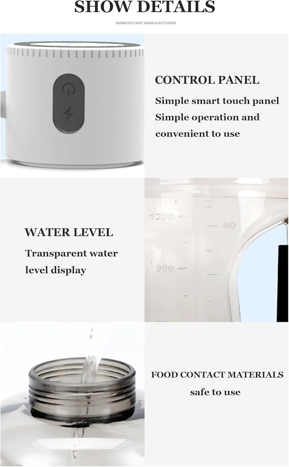1.5L Large Capacity Sports Hydrogen Water Bottle, 1800mAh Rechargeable, SPE PEM Hydrogen Water Generator, Handhold Molecular Hydrogen Water Cup, for Home Gym