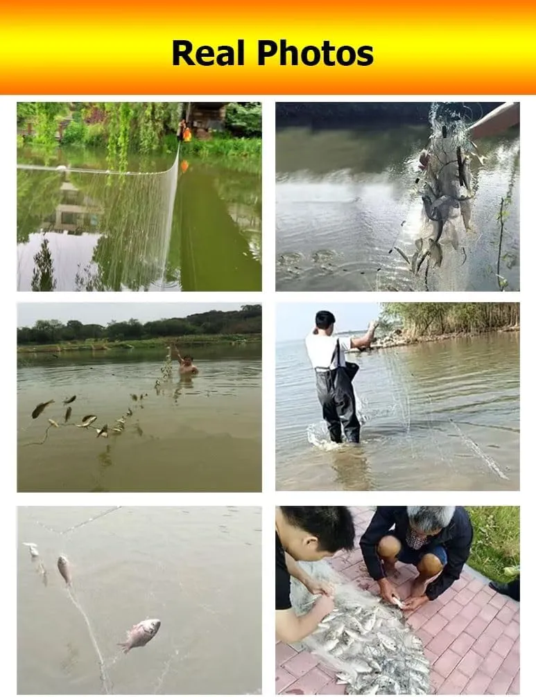 2 Pcs 1.2-1.5 M Depth 18-100M Length, White Fishing Sticky Net Sinking Net, Handmade Gill Net Trap for Shoal River Lake(3 Layers H1.5m L35m 1.5F)