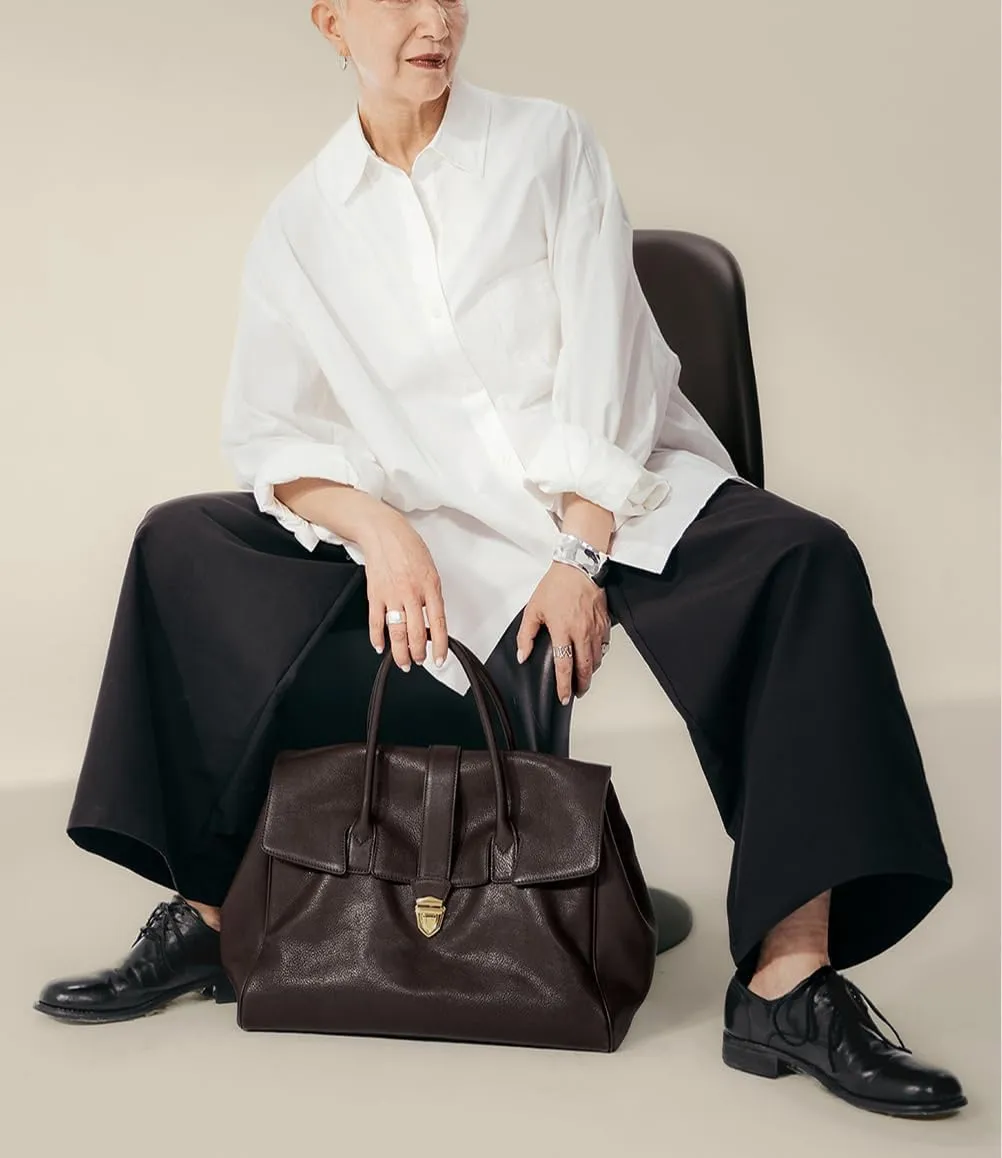 2025 Messenger Handbag Women's Trendy Hand Soft Leather Large Capacity Work Handbag