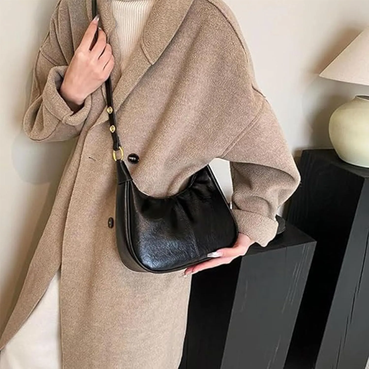 2025 Women's Designer Solid Color Hobo Shoulder Purse Bag - Versatile and Elegant Crescent Underarm Bag