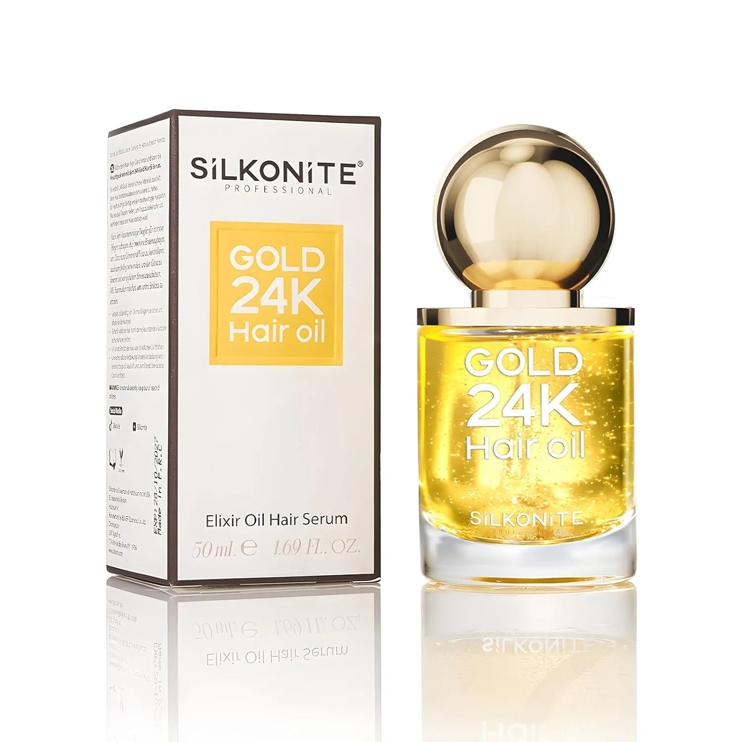 24K Gold Hair Oil – Deep Nourishing Serum for Curly, Frizzy & Color-Treated Hair, Salon-Grade Shine & Repair, No-Rinse Formula, 1.69oz