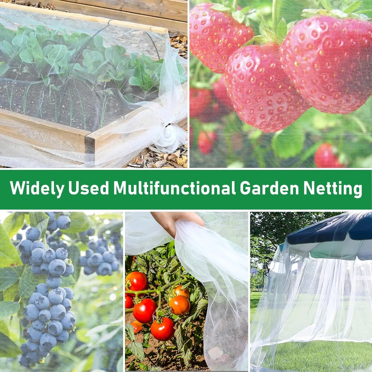 2Pack 10x30ft Garden Netting Mesh Barrier, Ultra Fine Mosquito Net for Patio,Garden Netting for Raised Beds,Fruit Tree Netting for Garden Protection Blueberry Bush Netting Cover