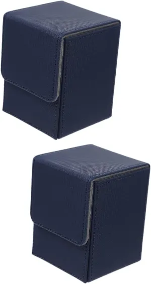 2pcs Pu Leather Game Cards Box Compact Storage Case for Deck Cards Lightweight Portable Home Supplies Smooth Lining to Prevent Scratches for