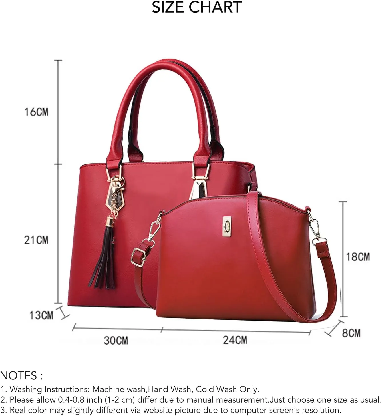2PCS Women's Handbag Set, Large Capacity Fashionable PU Leather Shoulder Bag and Handbag, Ideal for Daily Use