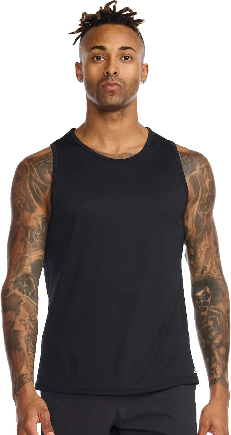 2XU Men's Aero Sleeveless Tank - Lightweight Quick-Drying Running Top - Black/Silver Reflective