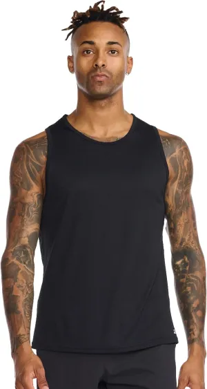 2XU Men's Aero Sleeveless Tank - Lightweight Quick-Drying Running Top - Black/Silver Reflective