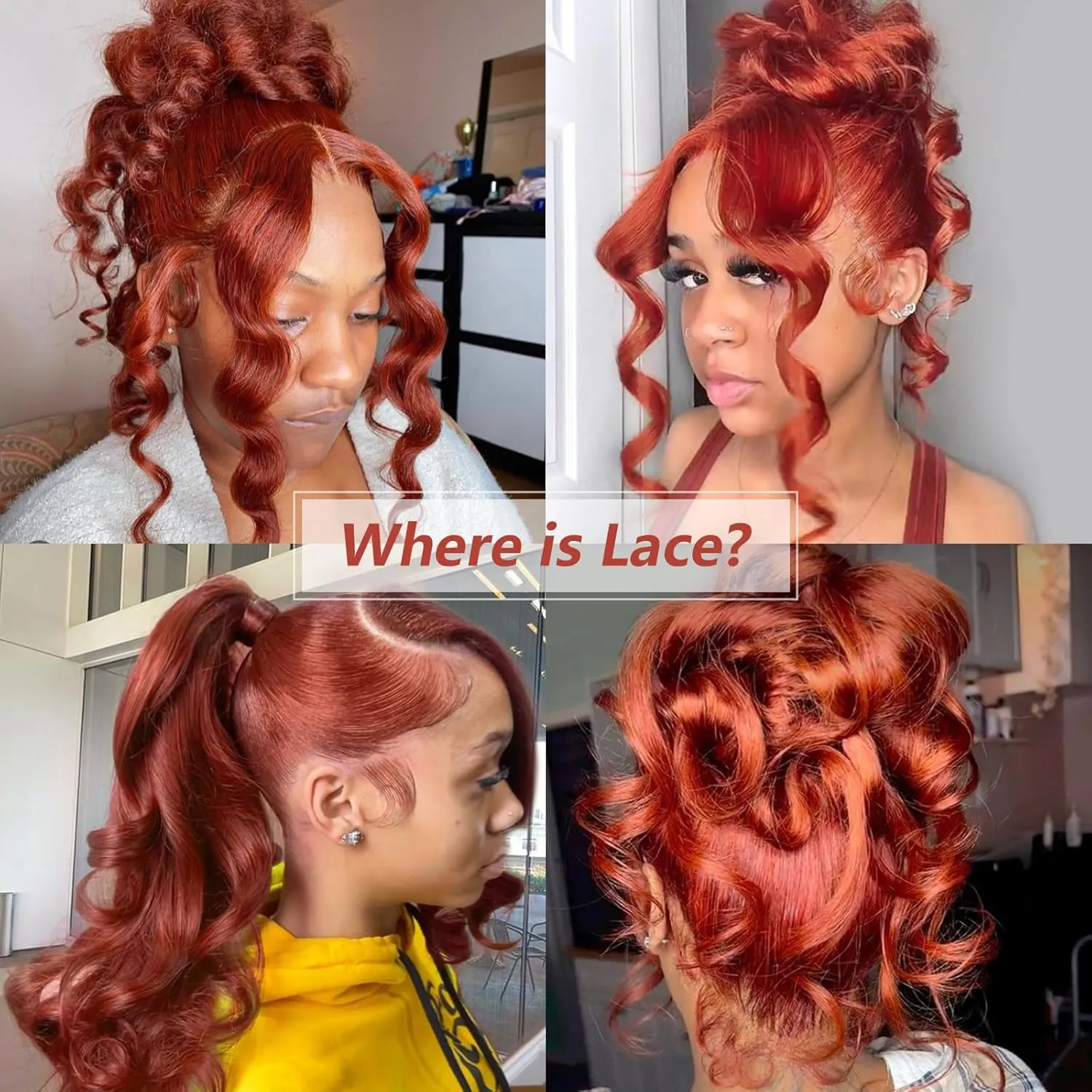 33# Reddish Brown Lace Front Wigs Human Hair Body Wave 360 Lace Front Wig 180% Density Ginger Red Lace Frontal Wigs Pre Plucked with Baby Hair for Women Colored Glueless Wigs 18 CS