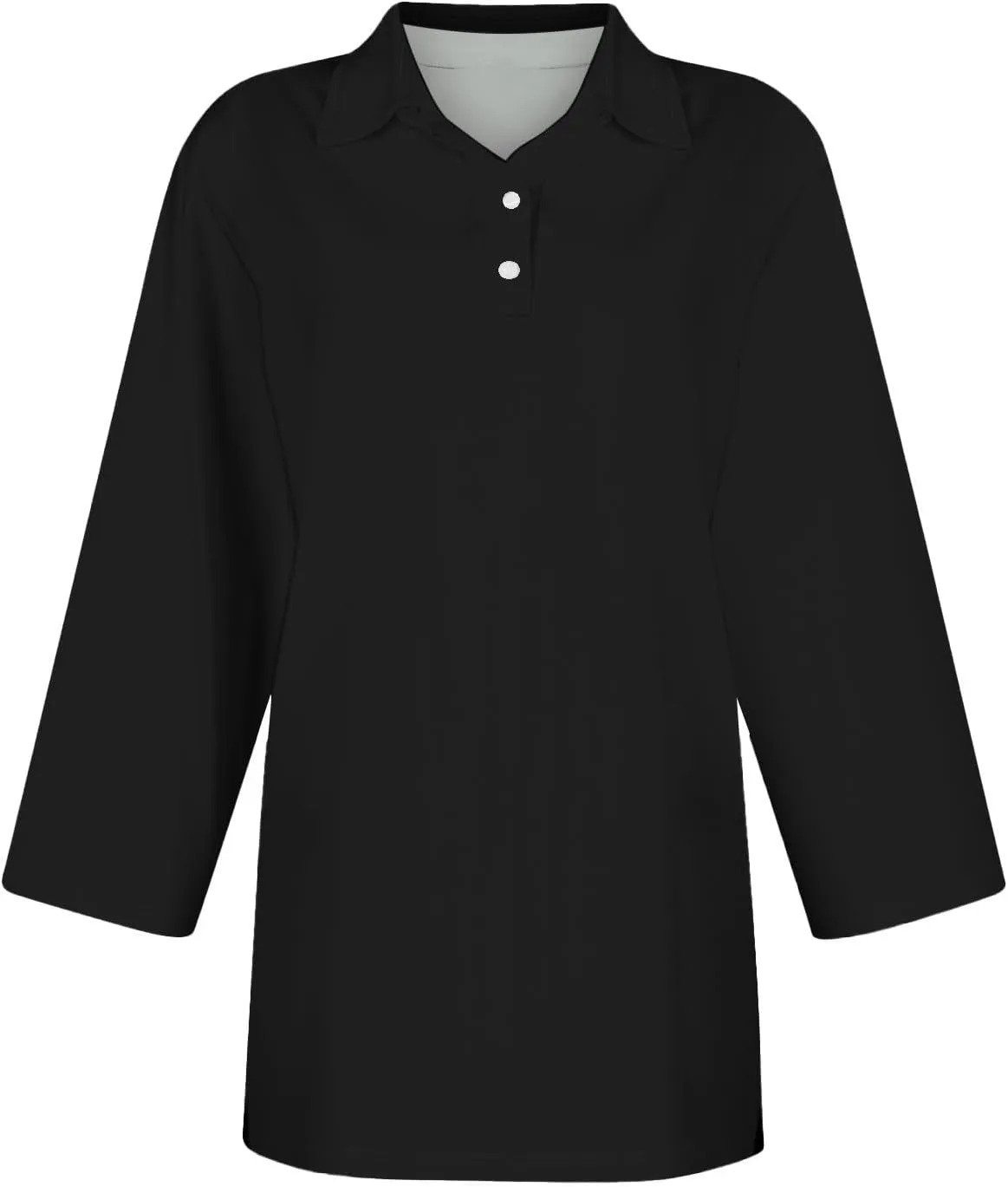 3/4 Sleeve Work Polo Shirts for Women 2024 Fall V-Neck Button-Down Pullover Top Casual Slim Fit Athletic Golf T Shirt