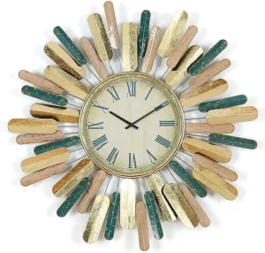 34.4 Inch Mid Century Starburst Wall Clock Modern Large 3D Design Sunburst Decoratioc Clock Battery Operated Silent Wall Quartz Clock