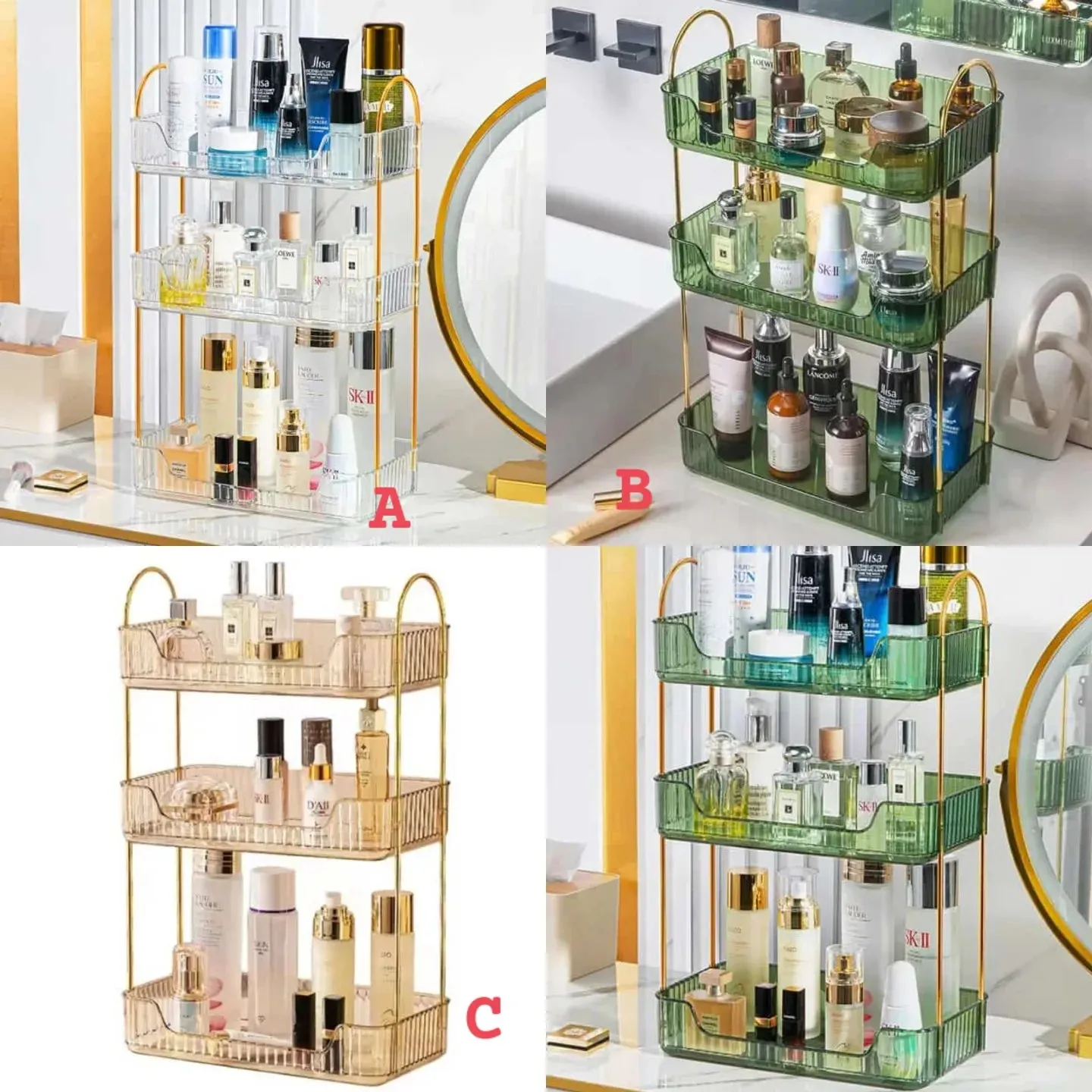 3Tier rectangular cosmetic organizer