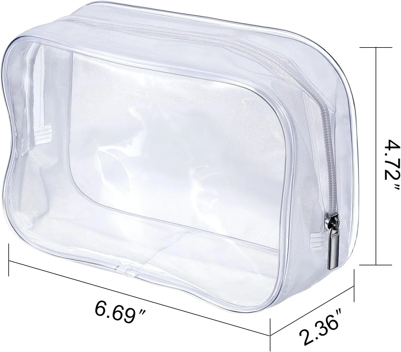 5 Pack Clear PVC Zippered Toiletry Carry Pouch Portable Cosmetic Makeup Bag for Vacation, Bathroom and Organizing