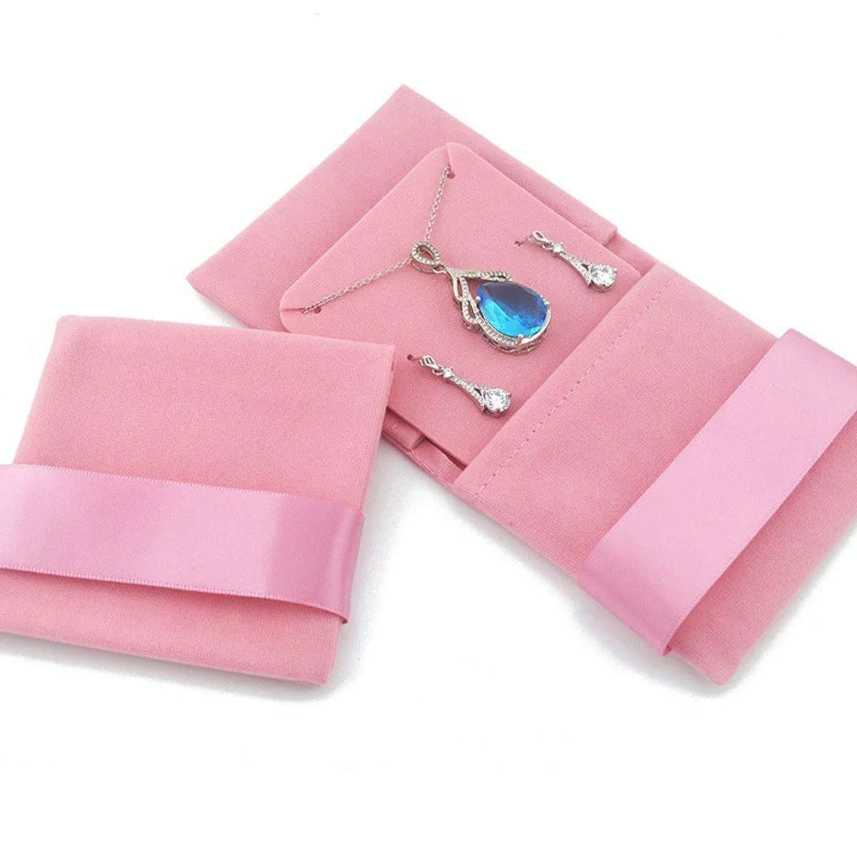5pcs Flannel Jewellery Bags Drawstring Pouches for Storing Jewellery Accessories