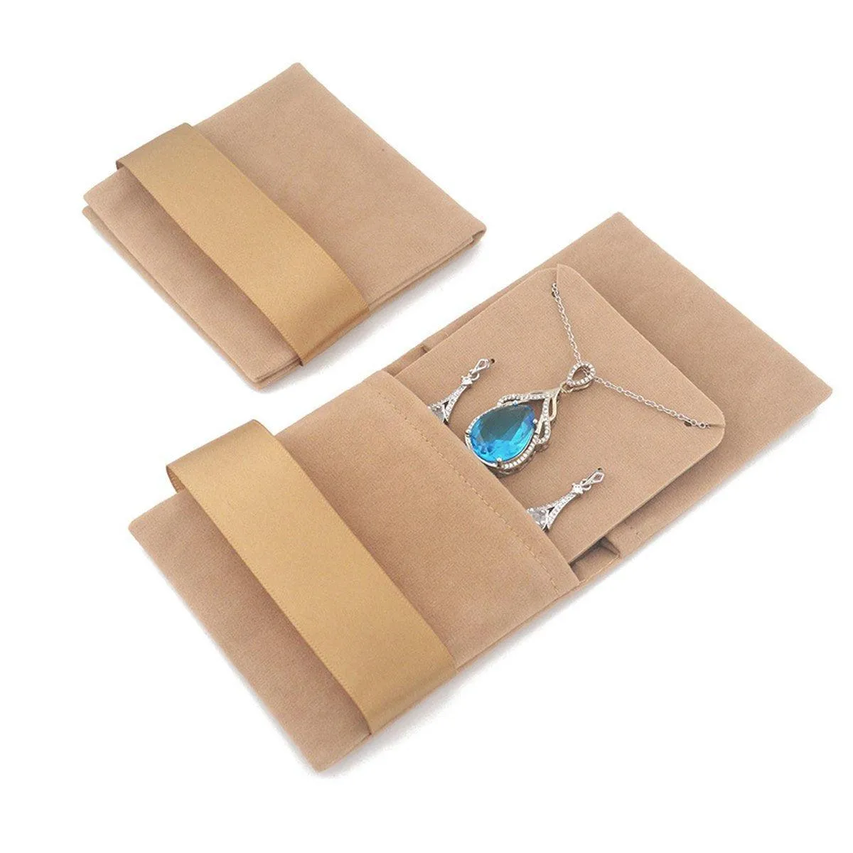 5pcs Flannel Jewellery Bags Drawstring Pouches for Storing Jewellery Accessories