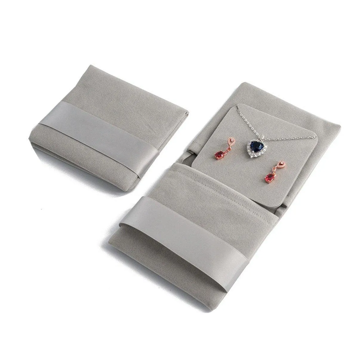 5pcs Flannel Jewellery Bags Drawstring Pouches for Storing Jewellery Accessories
