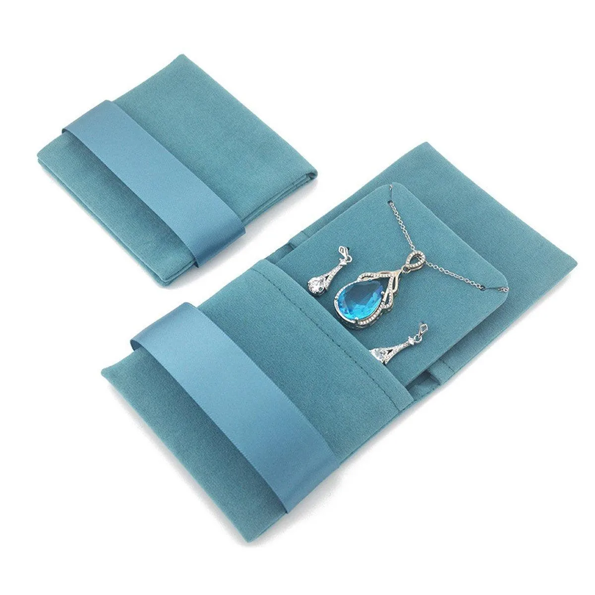 5pcs Flannel Jewellery Bags Drawstring Pouches for Storing Jewellery Accessories