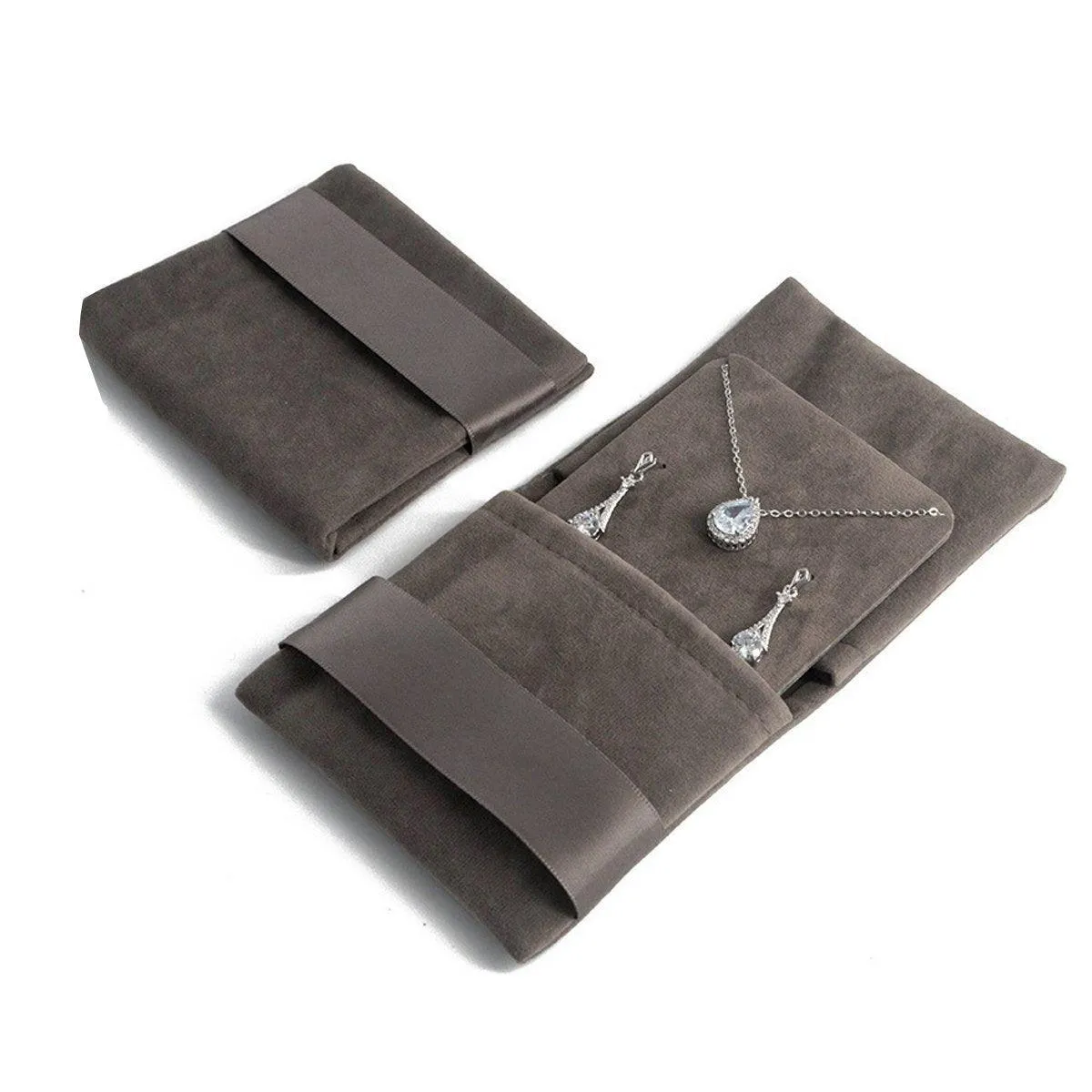 5pcs Flannel Jewellery Bags Drawstring Pouches for Storing Jewellery Accessories