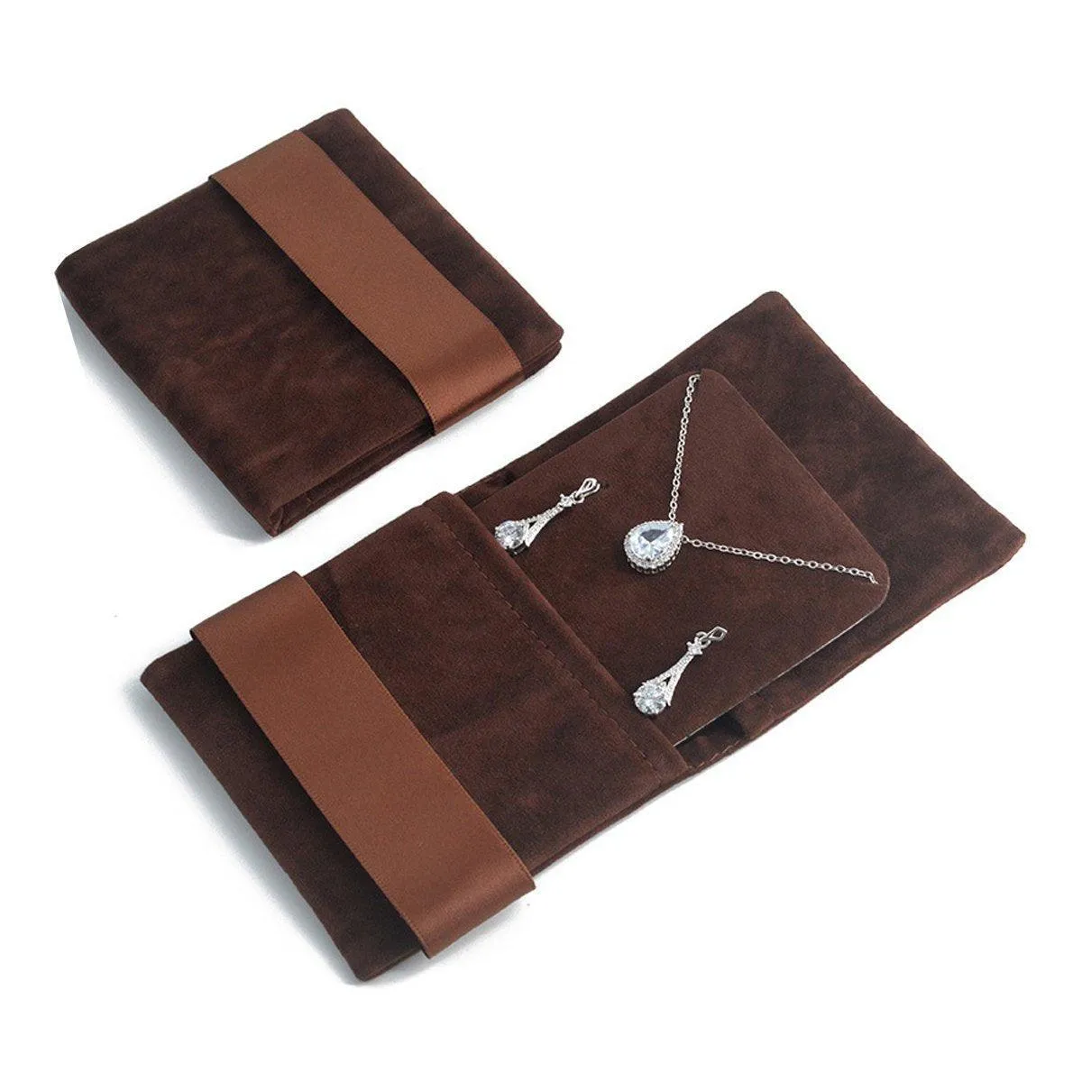 5pcs Flannel Jewellery Bags Drawstring Pouches for Storing Jewellery Accessories