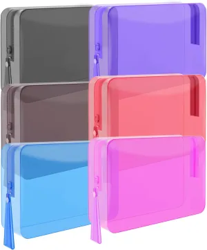 6 Pack Clear Cosmetic Bag Makeup Bags Toiletry Bag with Zipper and Handle, TSA Approved Clear Organizer Bags, PVC Cosmetic Pouch for Women and Men Fit Carry-on Travel Essentials