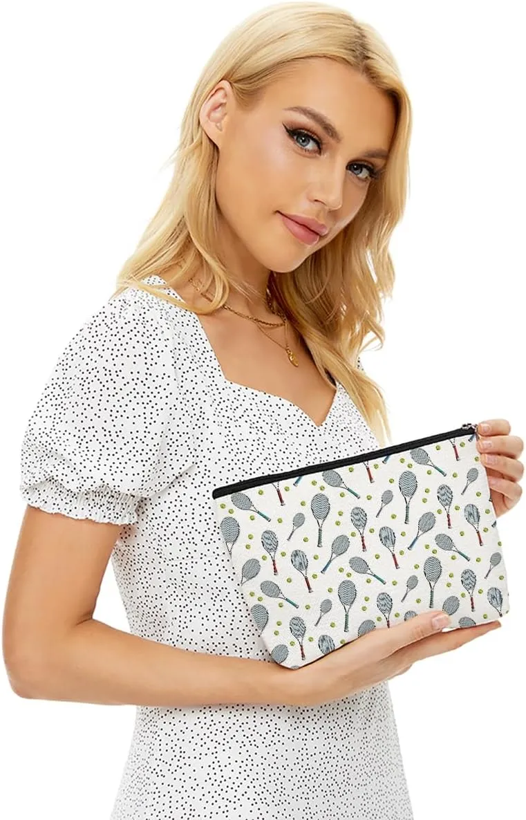 6 PCs Tennis Gifts, Inspirational Tennis Makeup Bag, Tennis Accessories Tennis Gift Cosmetic Bag Toiletry Bag, Tennis Player Graduation Birthday Gifts for Women Girls Tennis Lovers Sister Tennis Fans