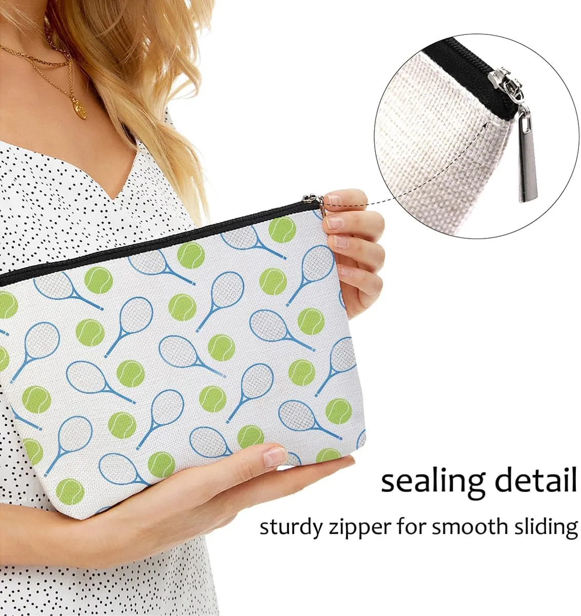 6 PCs Tennis Gifts, Inspirational Tennis Makeup Bag, Tennis Accessories Tennis Gift Cosmetic Bag Toiletry Bag, Tennis Player Graduation Birthday Gifts for Women Girls Tennis Lovers Sister Tennis Fans