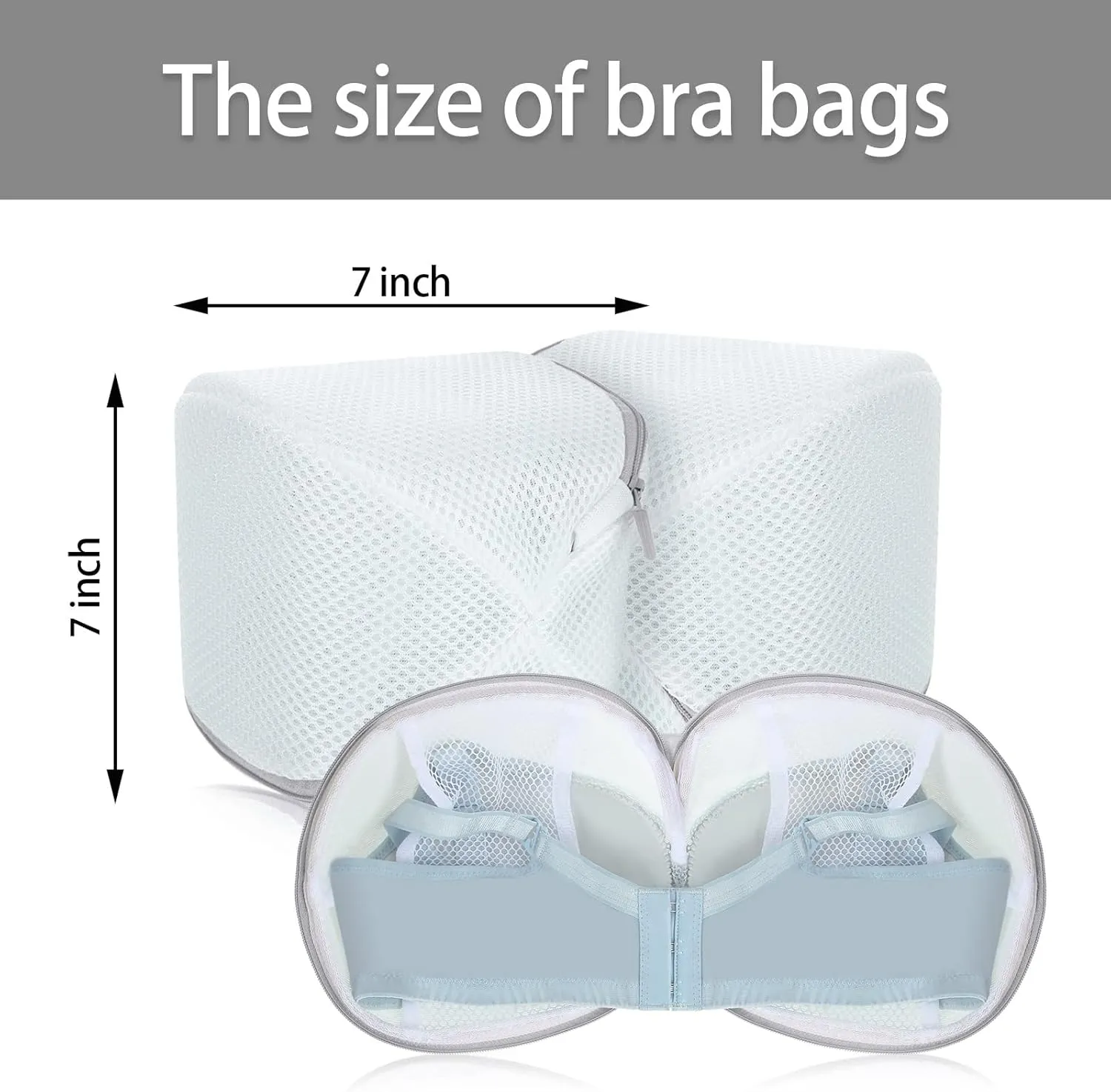 6 Pieces Bra Washing Bag for Laundry Mesh Wash Lingerie Underwear Brassiere Washing Bags with Zipper for Women Laundry Storage(Pink)