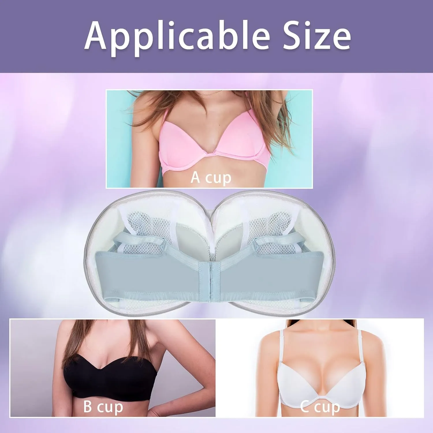 6 Pieces Bra Washing Bag for Laundry Mesh Wash Lingerie Underwear Brassiere Washing Bags with Zipper for Women Laundry Storage(Pink)