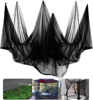 78x10Ft Mosquito Netting Garden Mesh Netting, Fly Bird Net Barrier Hunting Blind Plant Protecting Net, 3x24m,Black