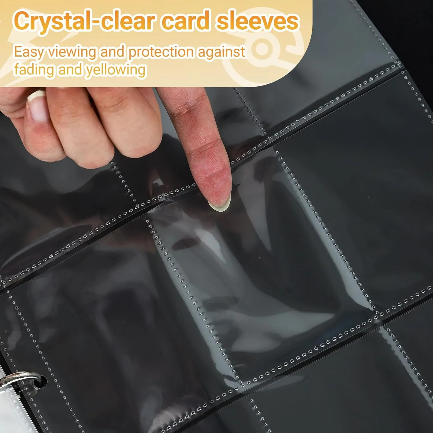 9-Pocket Trading Card Binder, Holds 360 Cards, Zippered PU Leather Collector Album with Side-Loading Sleeves, Card Holder Book for MTG, TCG, YuGiOh, and Sports Cards
