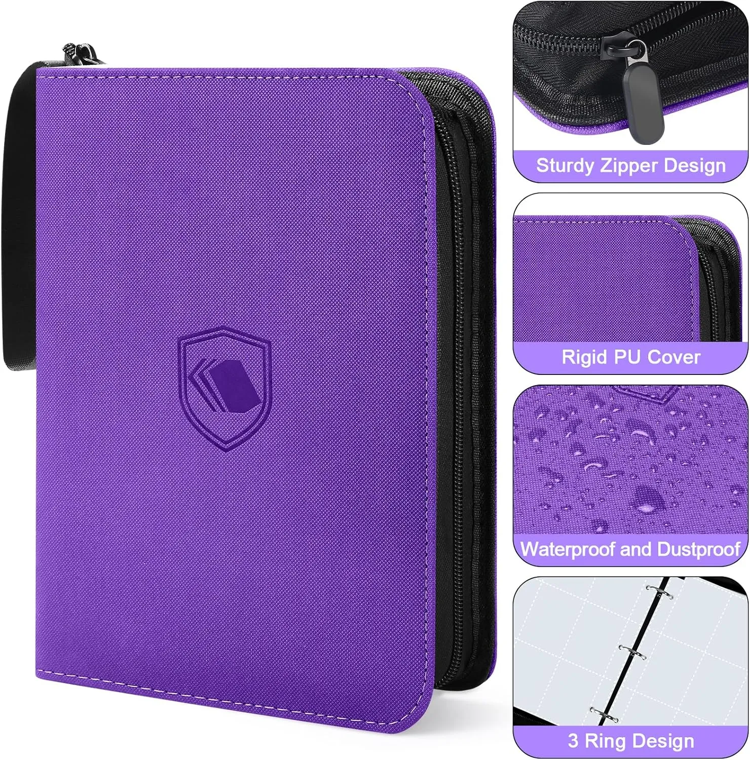 900 Pockets Trading Card Binder, PU Cover Zipper Card Collection Album, Sturdy Card Folder Holder for MTG, TCG, Game Cards, Sports Cards