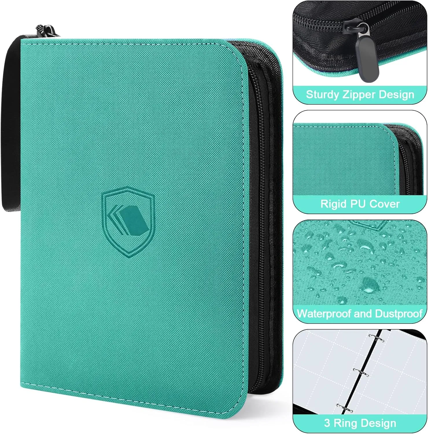 900 Pockets Trading Card Binder, PU Cover Zipper Card Collection Album, Sturdy Card Folder Holder for MTG, TCG, Game Cards, Sports Cards