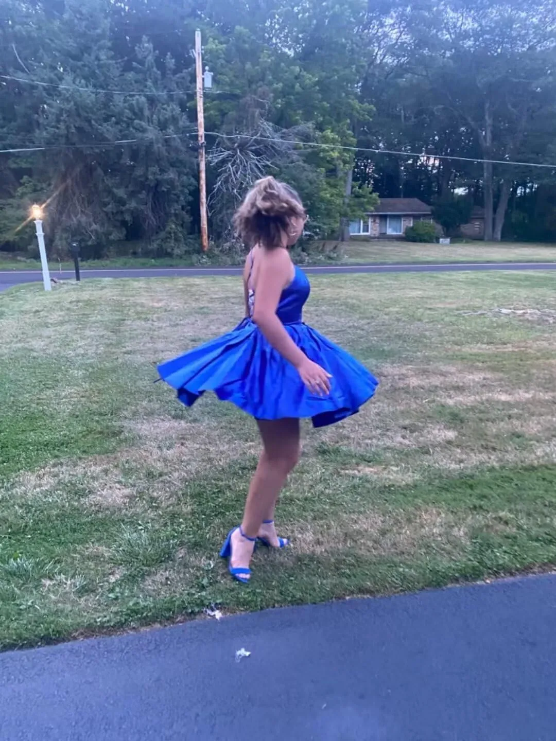 A-line Satin Homecoming Dress Spaghetti Straps for Women, Short Square Neck Cocktail Dress Sleeveless Prom Dress