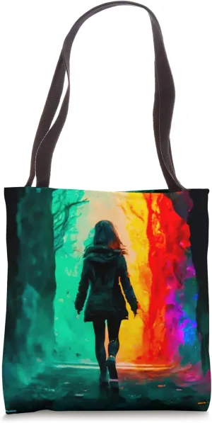 A Solitary Journey, A Woman Walking Alone Into the Night Tote Bag