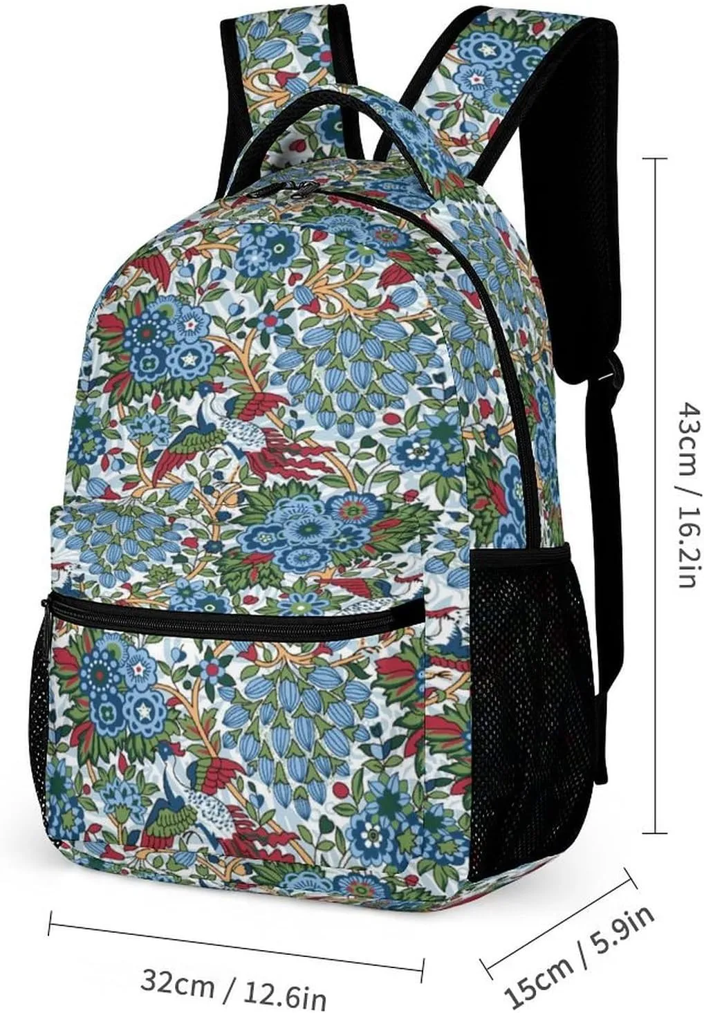 Abstract Boho William Morris Art Bags Set Backpack For Work Hiking Lunch Bag Travel Unisex Bags