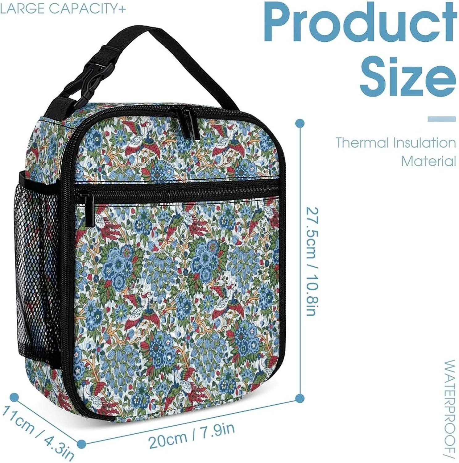 Abstract Boho William Morris Art Bags Set Backpack For Work Hiking Lunch Bag Travel Unisex Bags