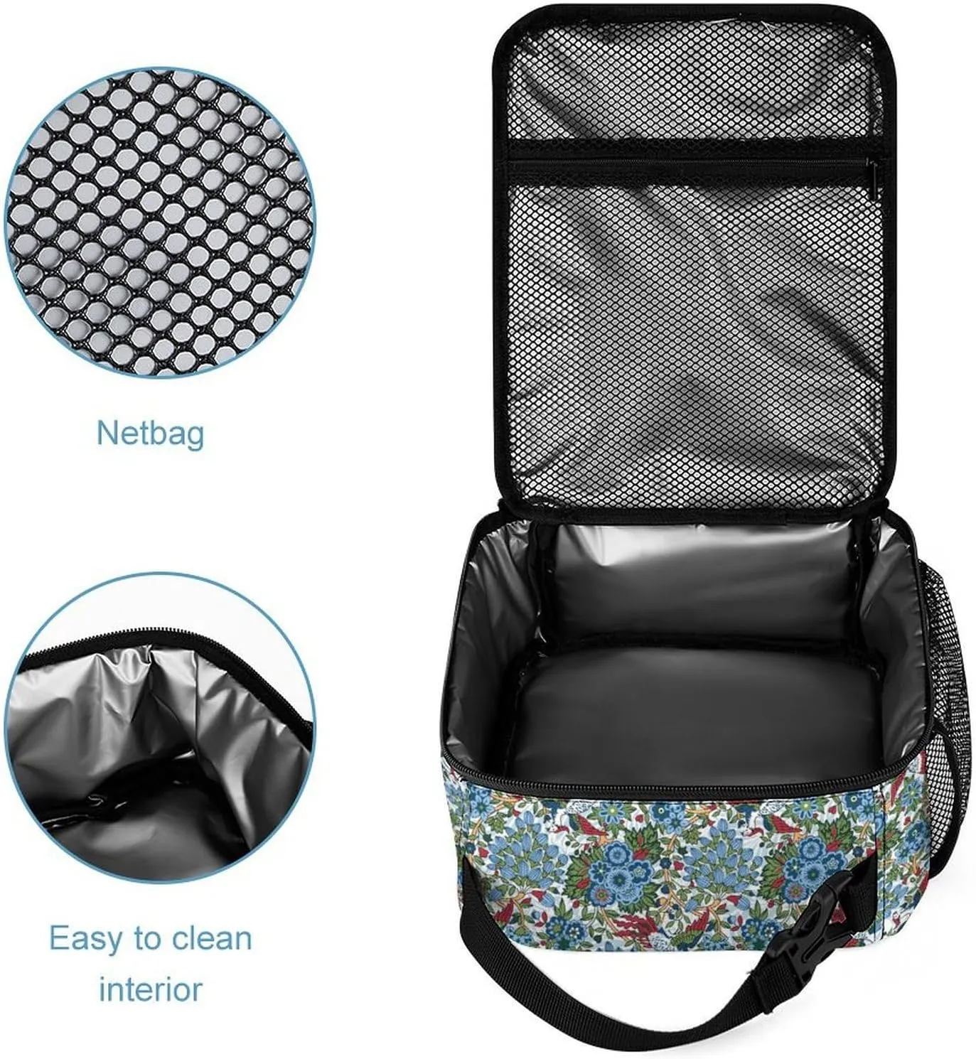 Abstract Boho William Morris Art Bags Set Backpack For Work Hiking Lunch Bag Travel Unisex Bags