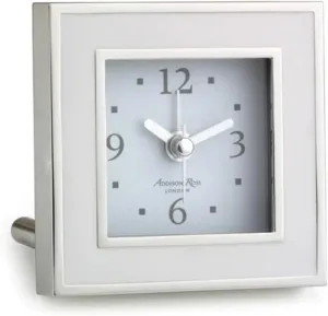 Addison Ross White Enamel Alarm Clock