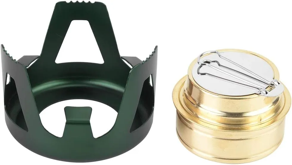 Adjust Flame Portable Alcohol Stove Burner, Lightweight Outdoor Camping BBQ for Ease of Use, with Foldable Handle and Efficient Design, Compact and Lightweight, Portable, with (Green)