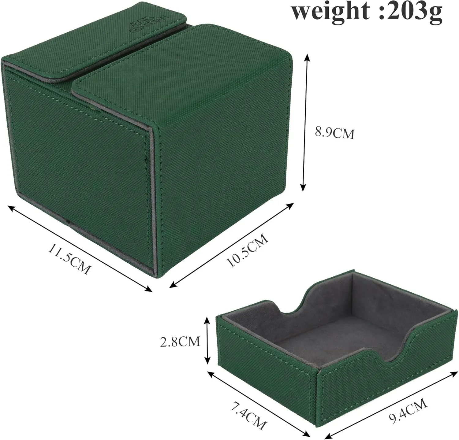 AEGIS GUARDIAN Card Deck Box with Dice Tray for MTG Cards, Commander Deck Box fit 150  Sleeved Cards, PU Leather Card Storage Box Strong Magnet Deck Game Case for TCG CCG, Green