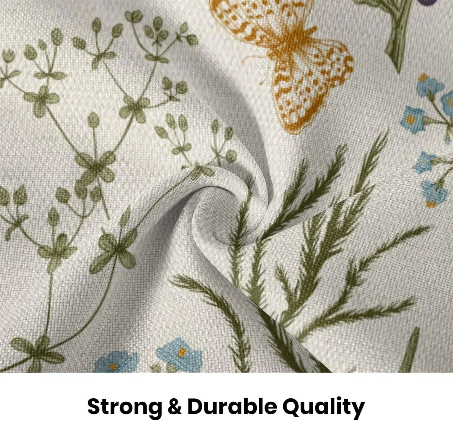 AEIOAE Spring Pillow Covers 18x18 Inch Set of 2,Sage Green Wild Flower Plant Throw Pillows Case,Seasonal Floral Outdoor Decorative Square Linen Farmhouse Decor Cushion Covers for Home Sofa Bed Couch